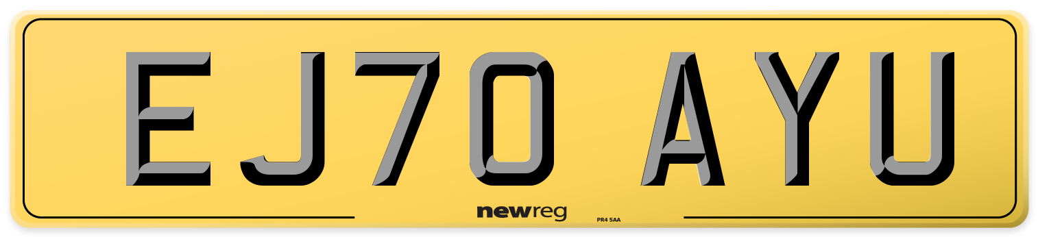 EJ70 AYU Rear Number Plate