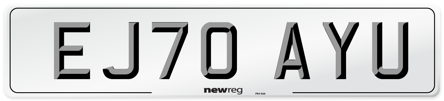 EJ70 AYU Front Number Plate