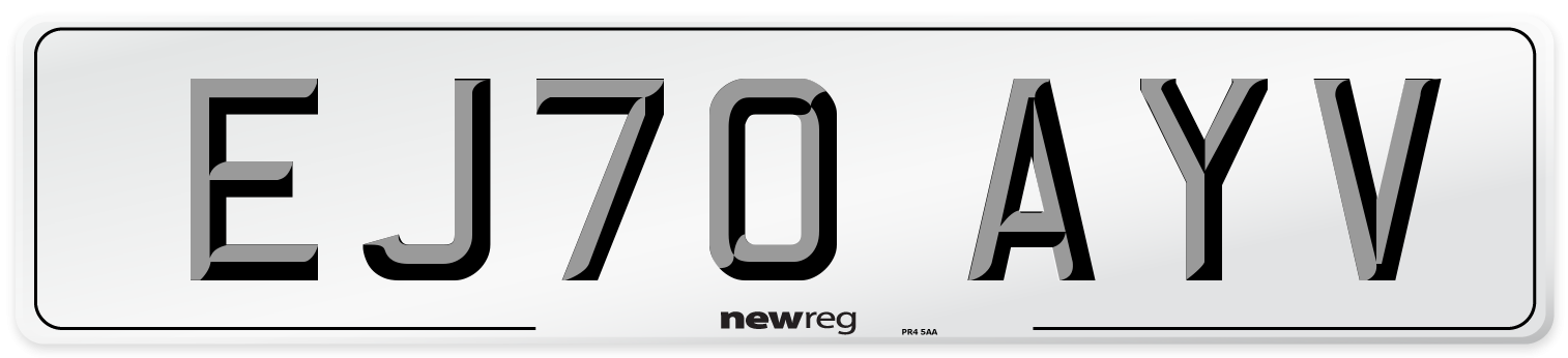 EJ70 AYV Front Number Plate