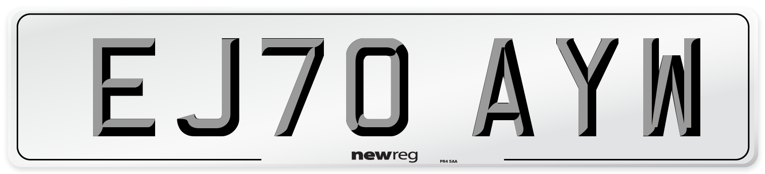 EJ70 AYW Front Number Plate
