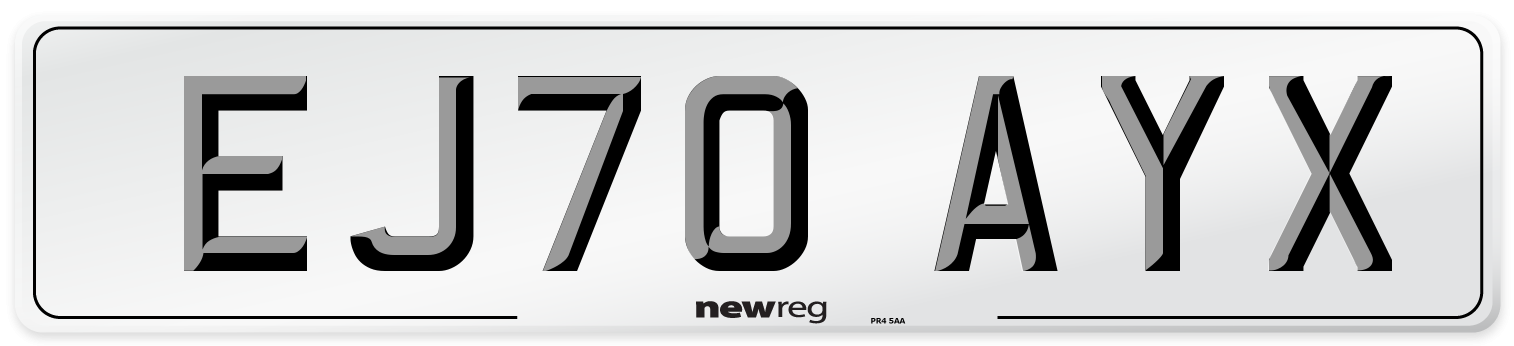 EJ70 AYX Front Number Plate