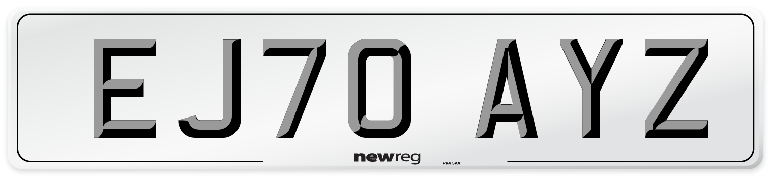 EJ70 AYZ Front Number Plate