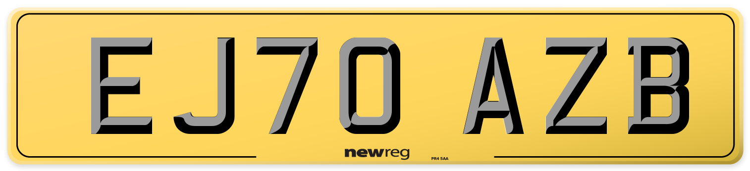 EJ70 AZB Rear Number Plate