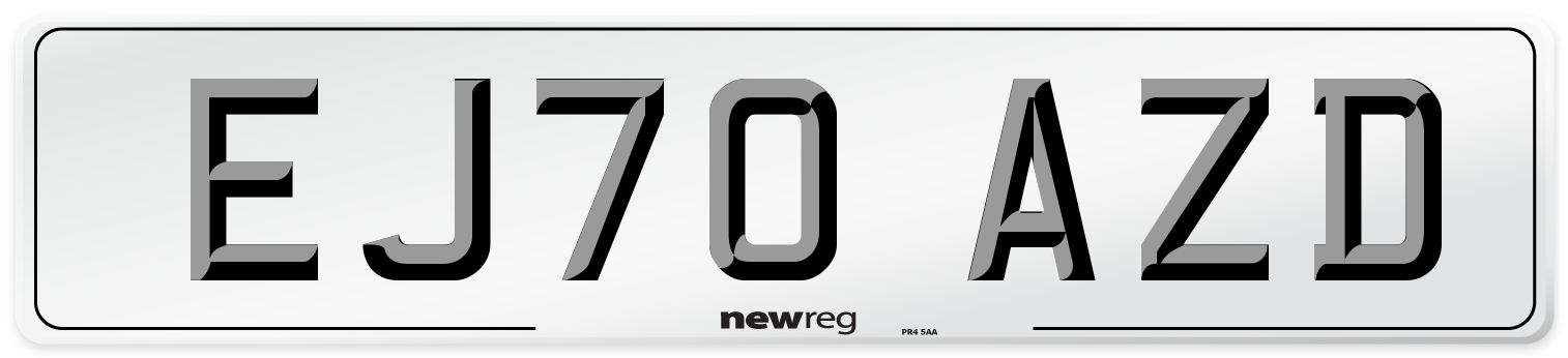 EJ70 AZD Front Number Plate