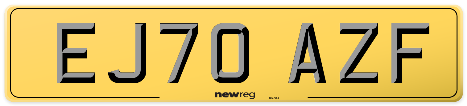 EJ70 AZF Rear Number Plate