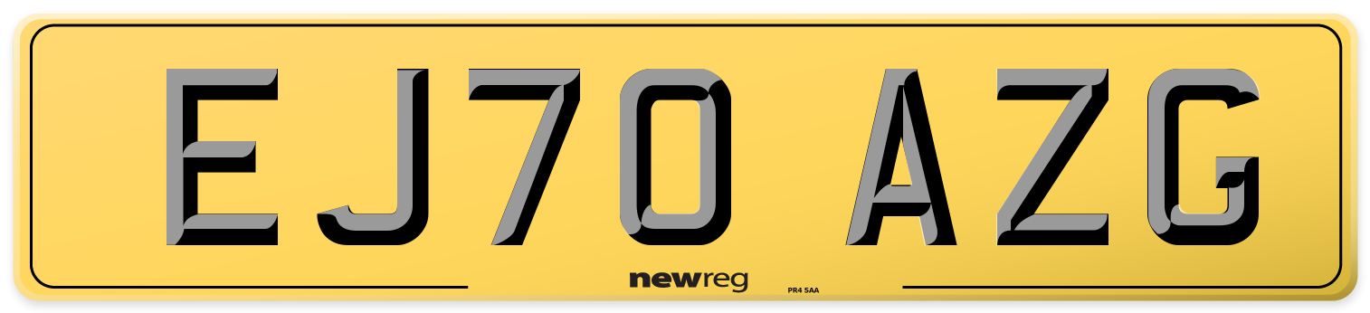 EJ70 AZG Rear Number Plate