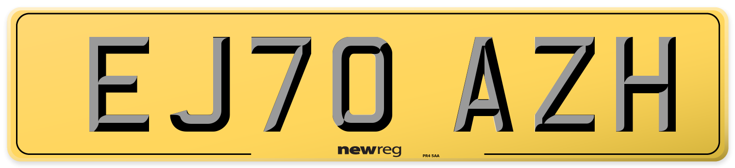 EJ70 AZH Rear Number Plate