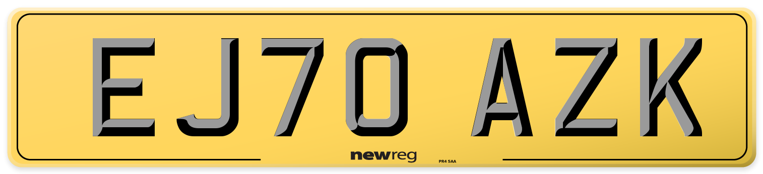 EJ70 AZK Rear Number Plate