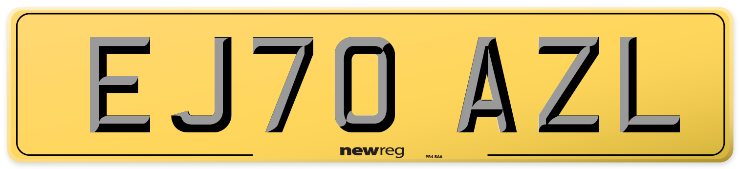 EJ70 AZL Rear Number Plate