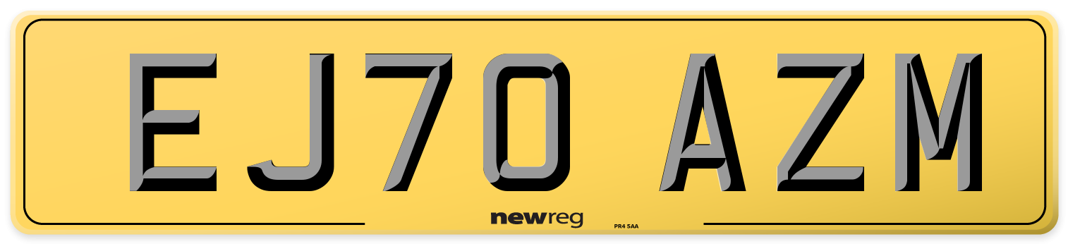 EJ70 AZM Rear Number Plate