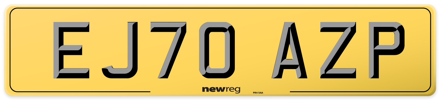 EJ70 AZP Rear Number Plate