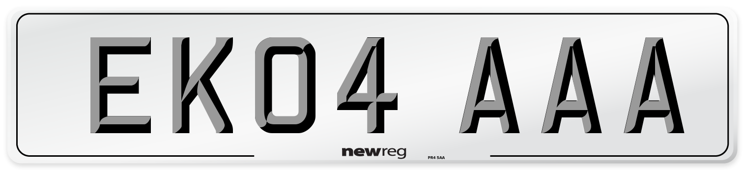 EK04 AAA Front Number Plate