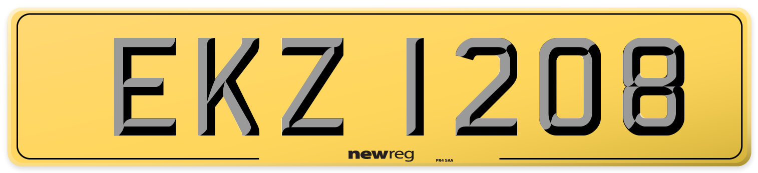 EKZ 1208 Rear Number Plate