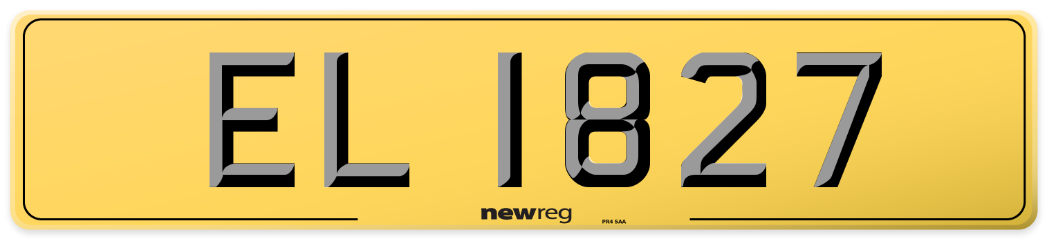EL 1827 Rear Number Plate