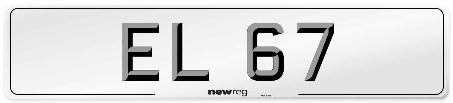 EL 67 Front Number Plate
