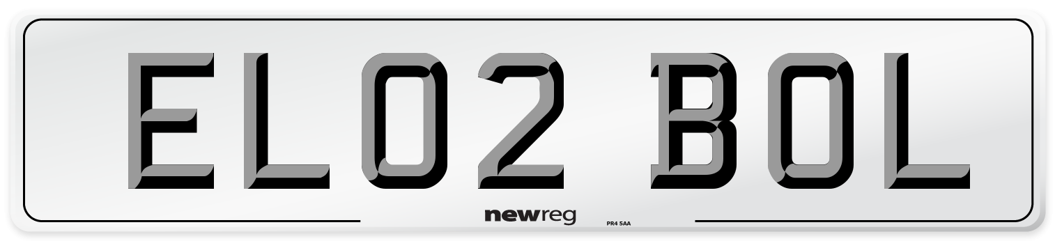 EL02 BOL Front Number Plate