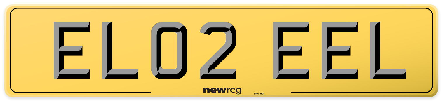 EL02 EEL Rear Number Plate