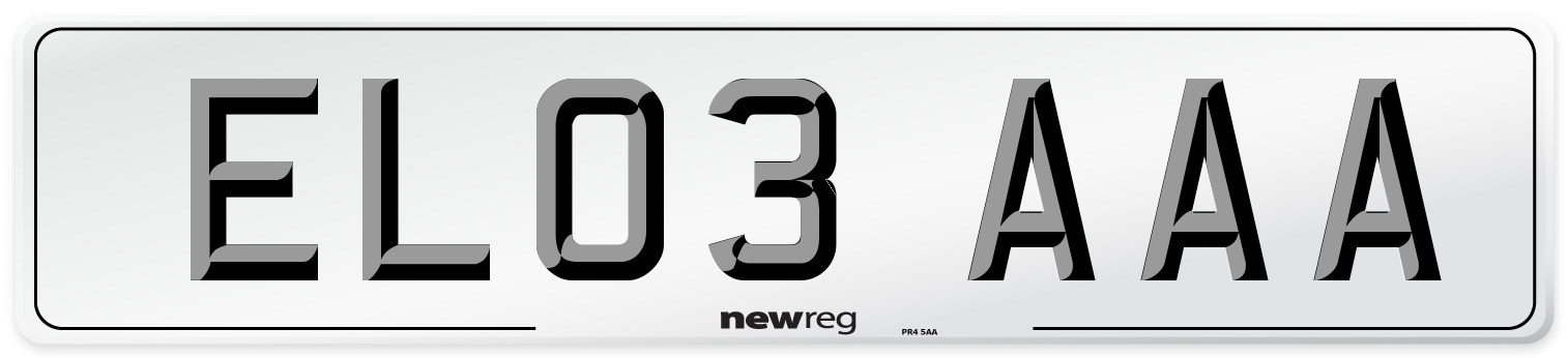 EL03 AAA Front Number Plate