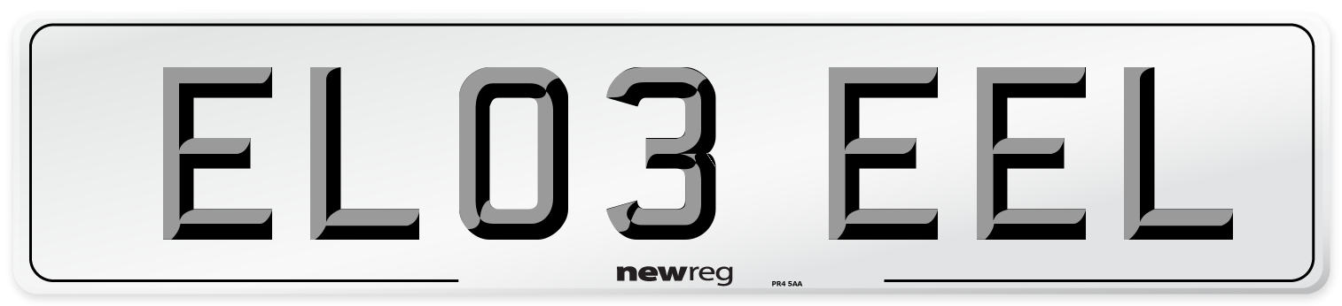 EL03 EEL Front Number Plate