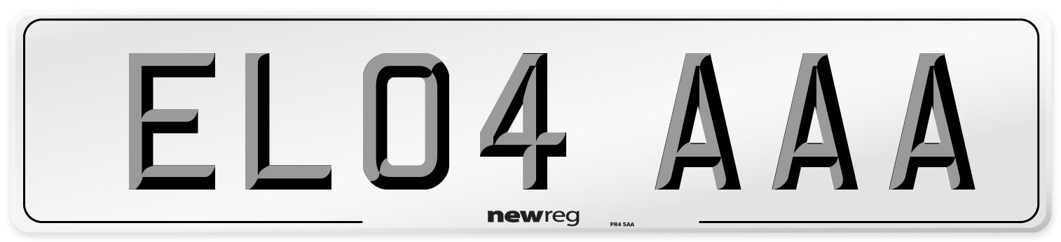 EL04 AAA Front Number Plate