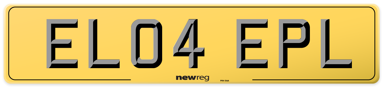 EL04 EPL Rear Number Plate