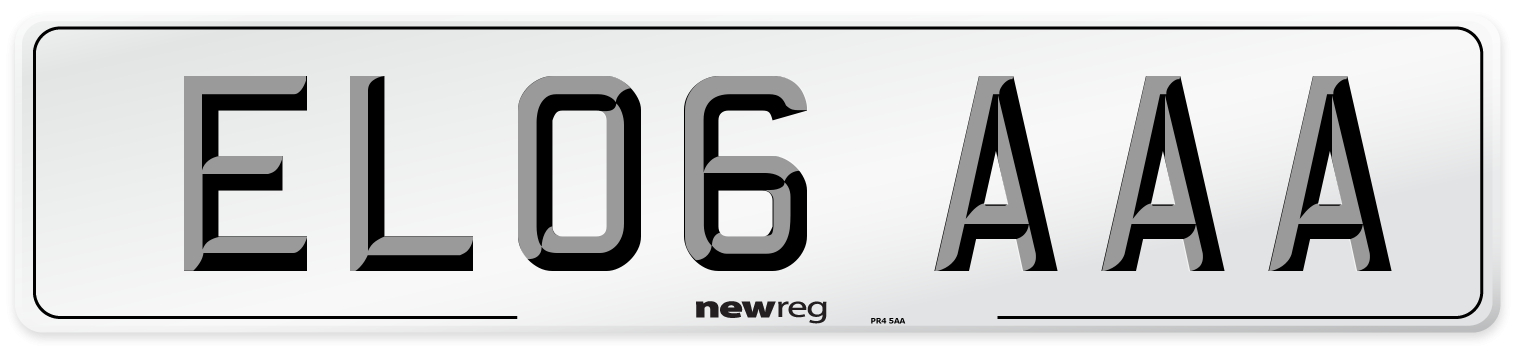 EL06 AAA Front Number Plate