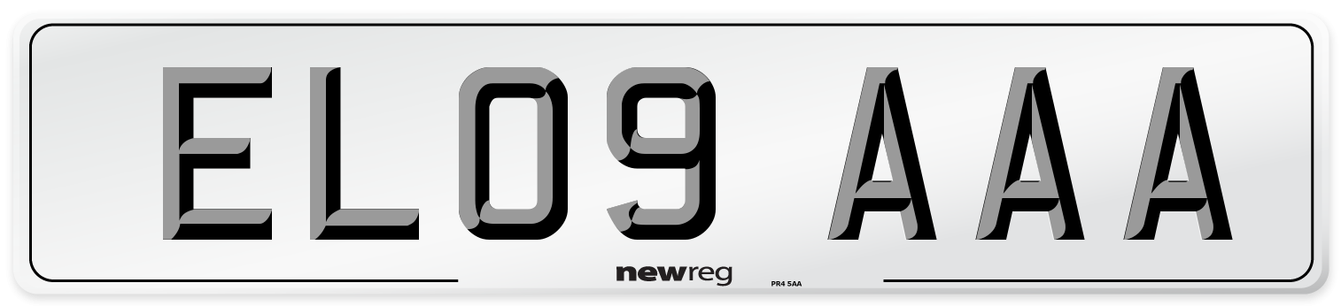 EL09 AAA Front Number Plate
