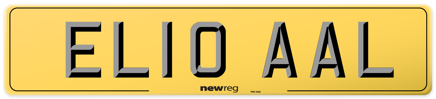 EL10 AAL Rear Number Plate