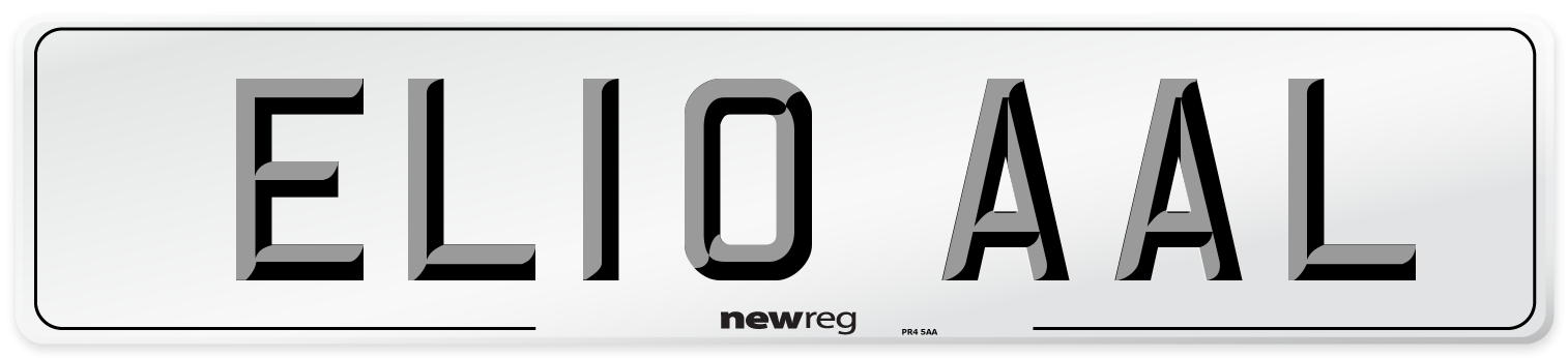 EL10 AAL Front Number Plate