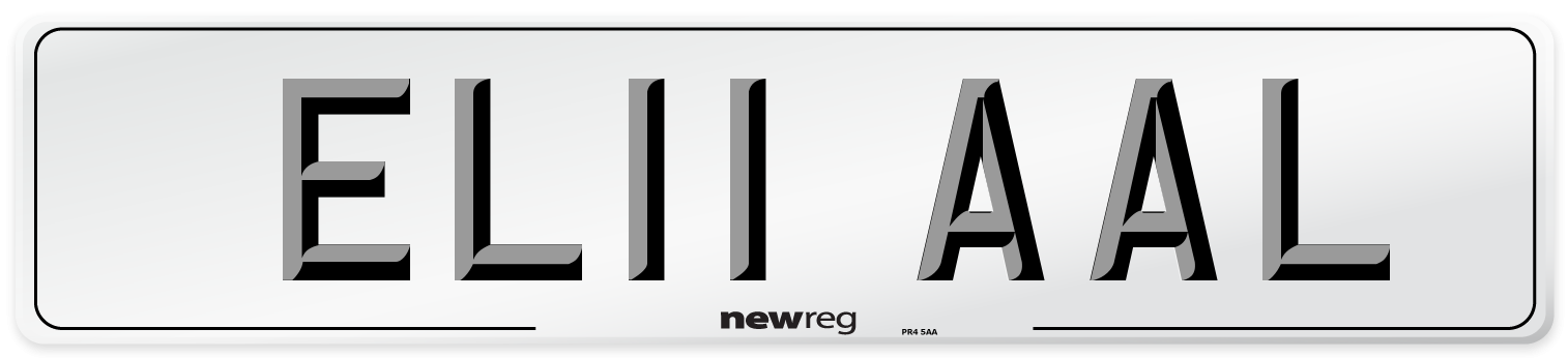 EL11 AAL Front Number Plate