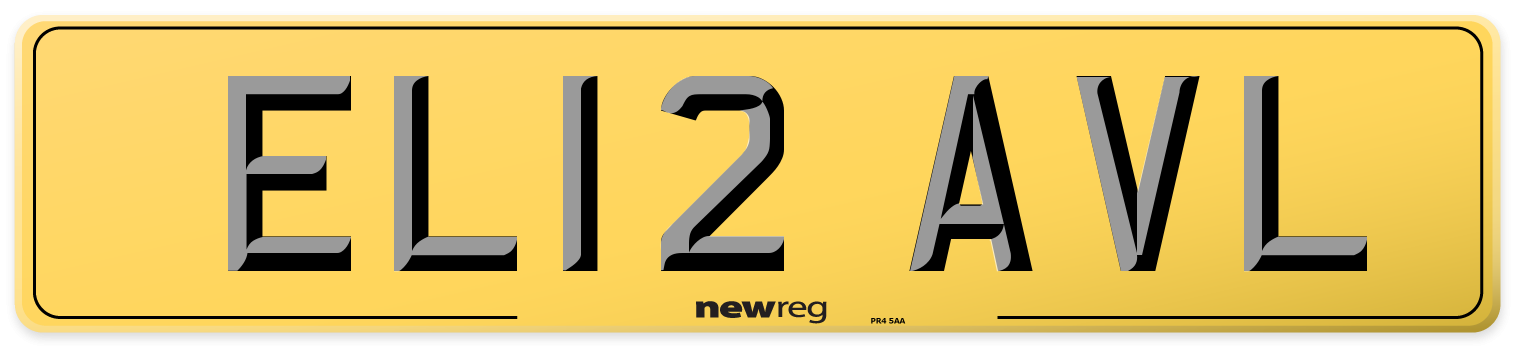 EL12 AVL Rear Number Plate