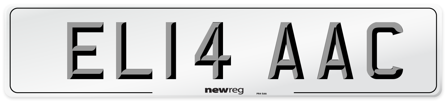 EL14 AAC Front Number Plate