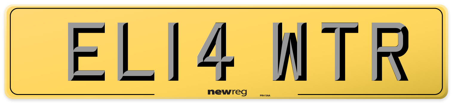 EL14 WTR Rear Number Plate