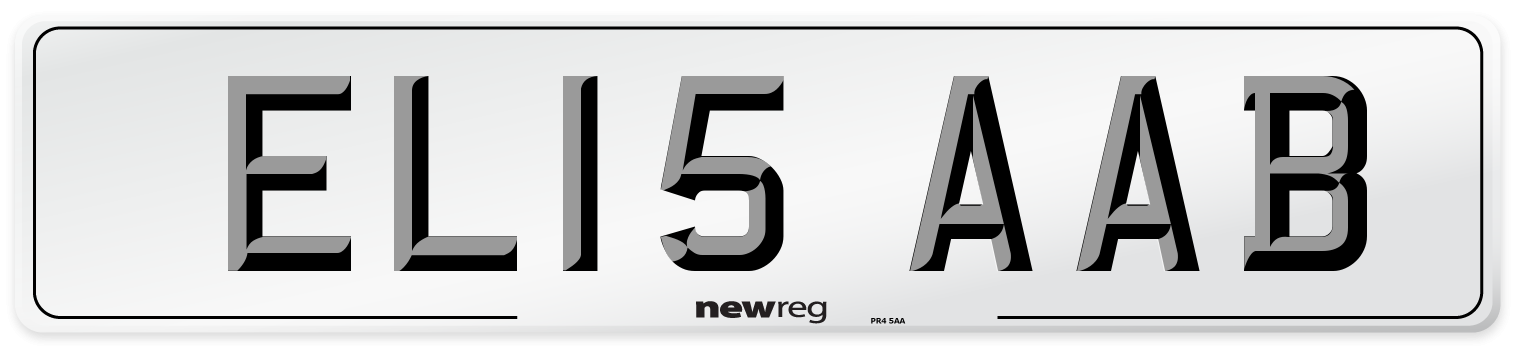 EL15 AAB Front Number Plate