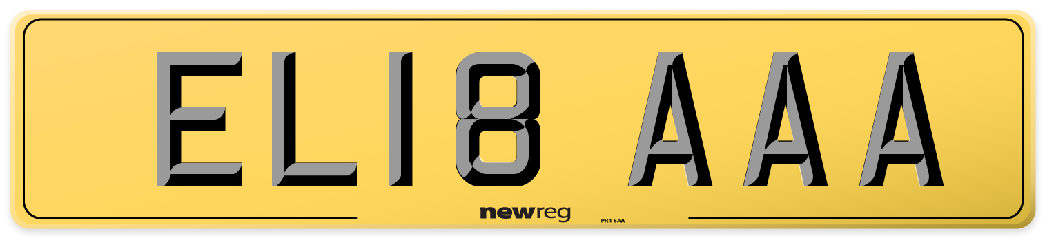 EL18 AAA Rear Number Plate