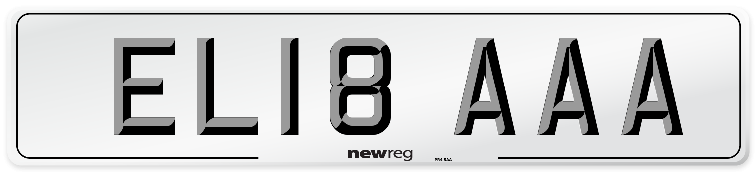EL18 AAA Front Number Plate