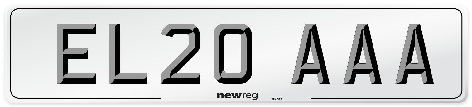 EL20 AAA Front Number Plate