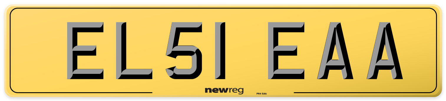 EL51 EAA Rear Number Plate