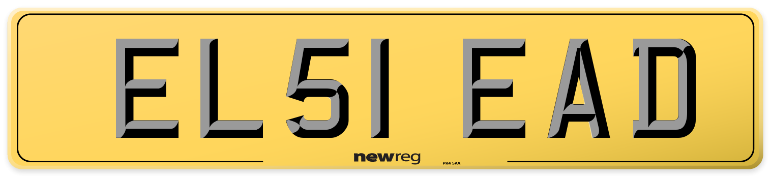 EL51 EAD Rear Number Plate