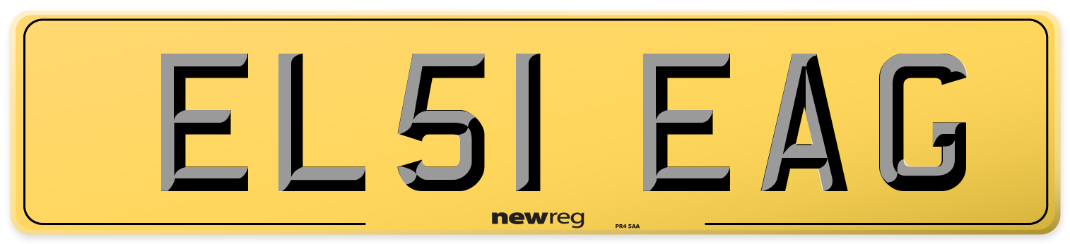 EL51 EAG Rear Number Plate