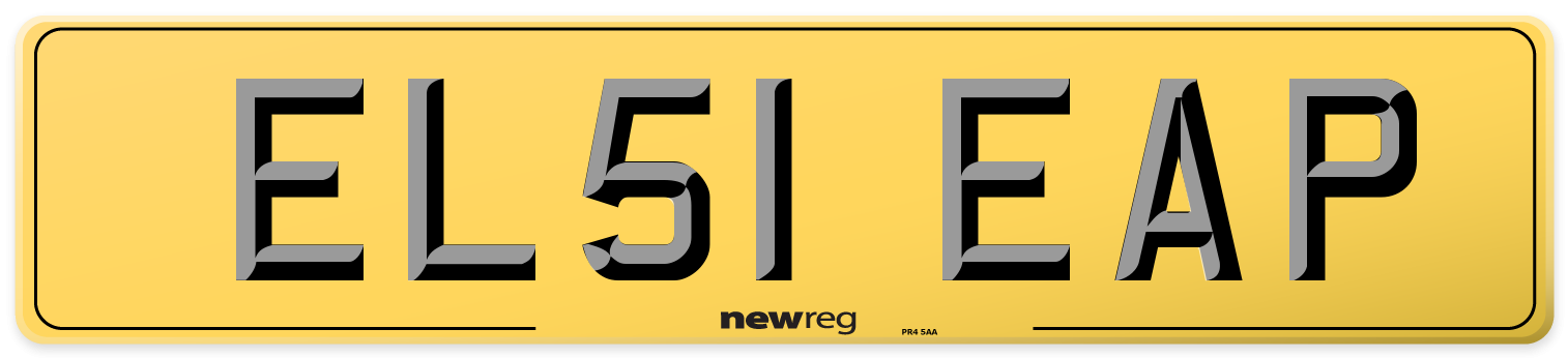 EL51 EAP Rear Number Plate