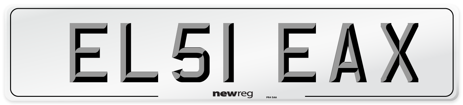 EL51 EAX Front Number Plate