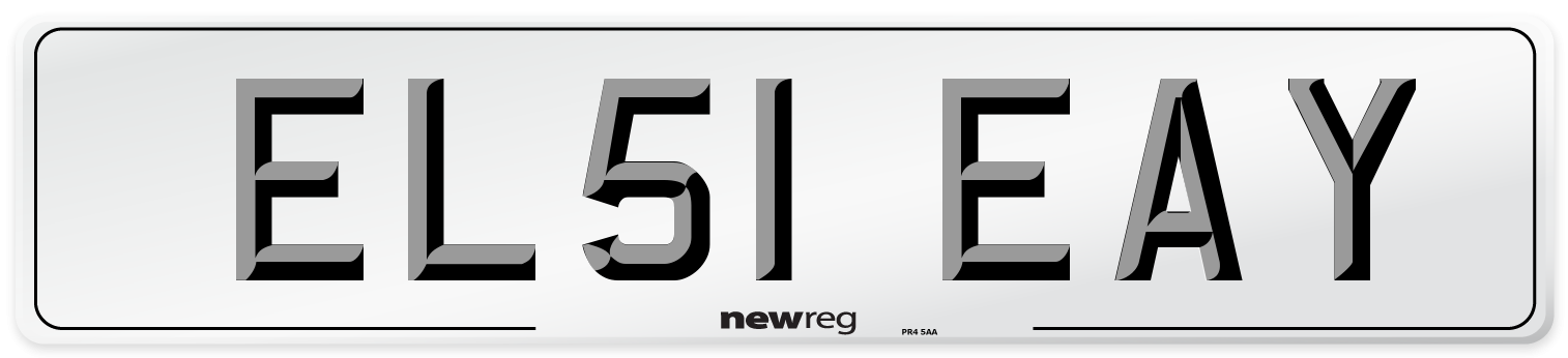 EL51 EAY Front Number Plate