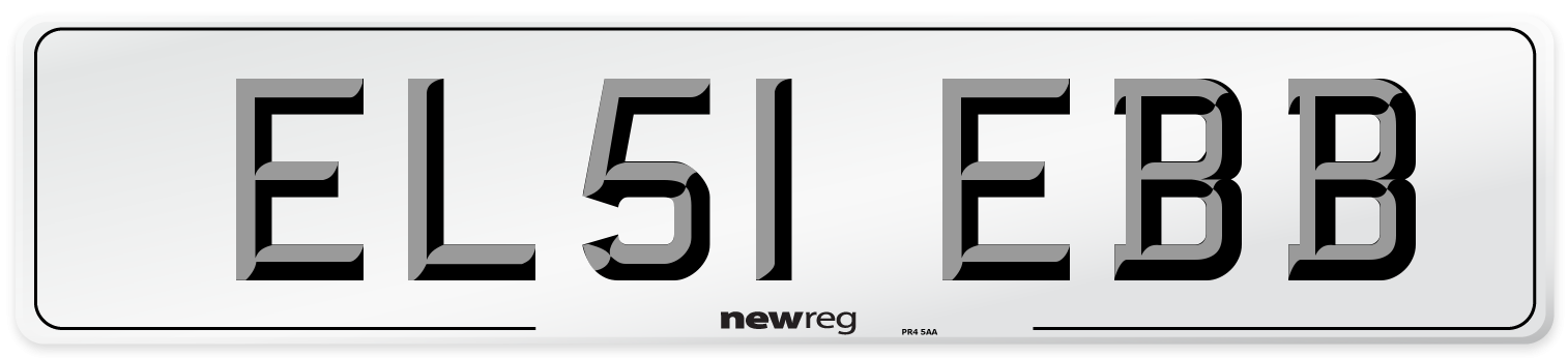 EL51 EBB Front Number Plate