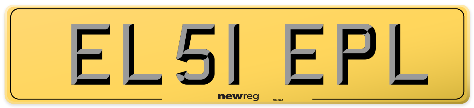 EL51 EPL Rear Number Plate
