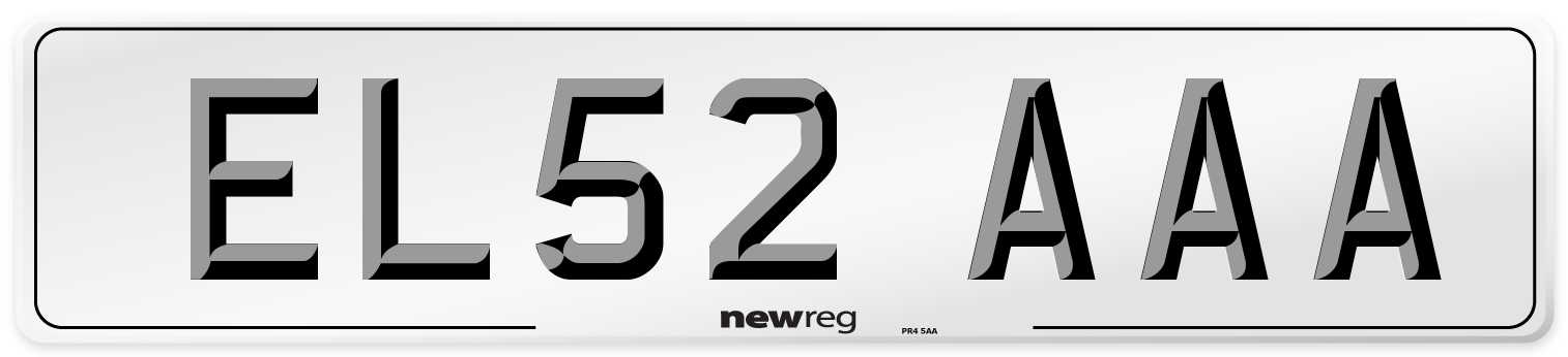 EL52 AAA Front Number Plate