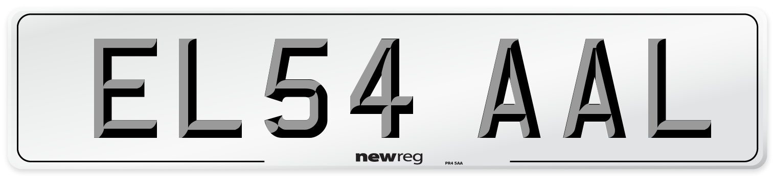 EL54 AAL Front Number Plate
