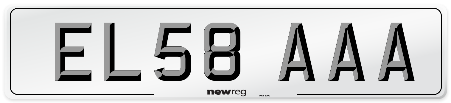 EL58 AAA Front Number Plate
