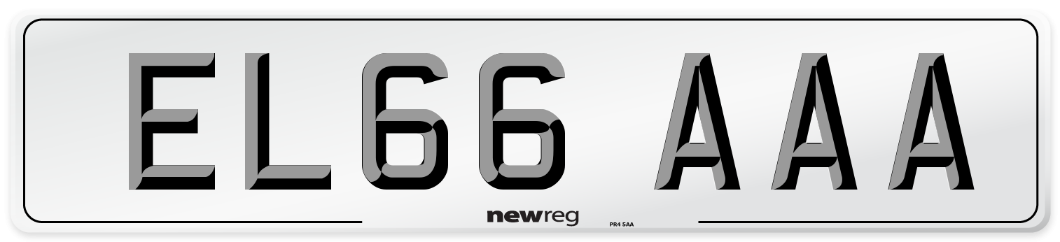 EL66 AAA Front Number Plate