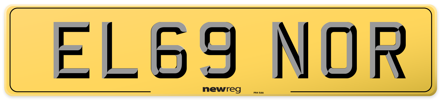 EL69 NOR Rear Number Plate